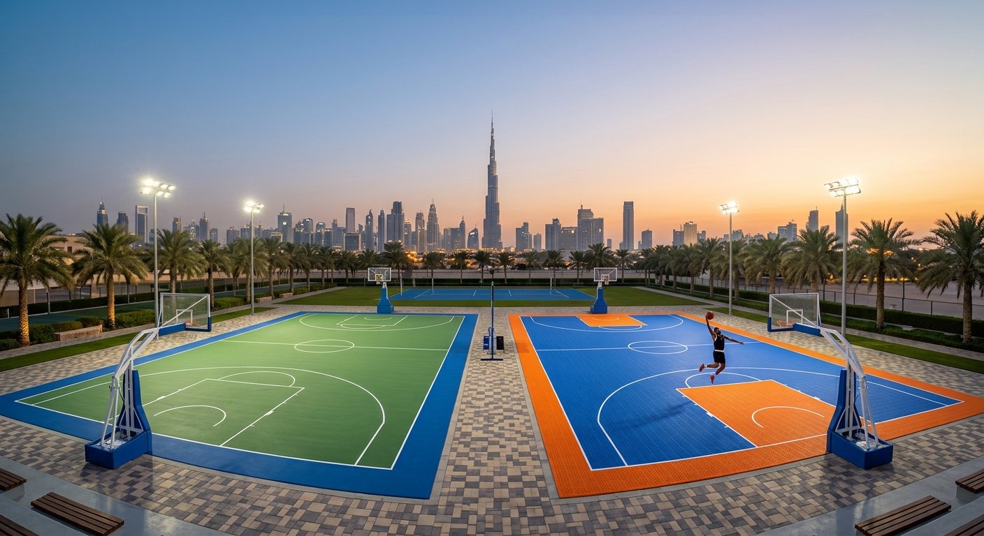 Outdoor Basketball Court Flooring in the UAE: Acrylic vs Modular Tiles